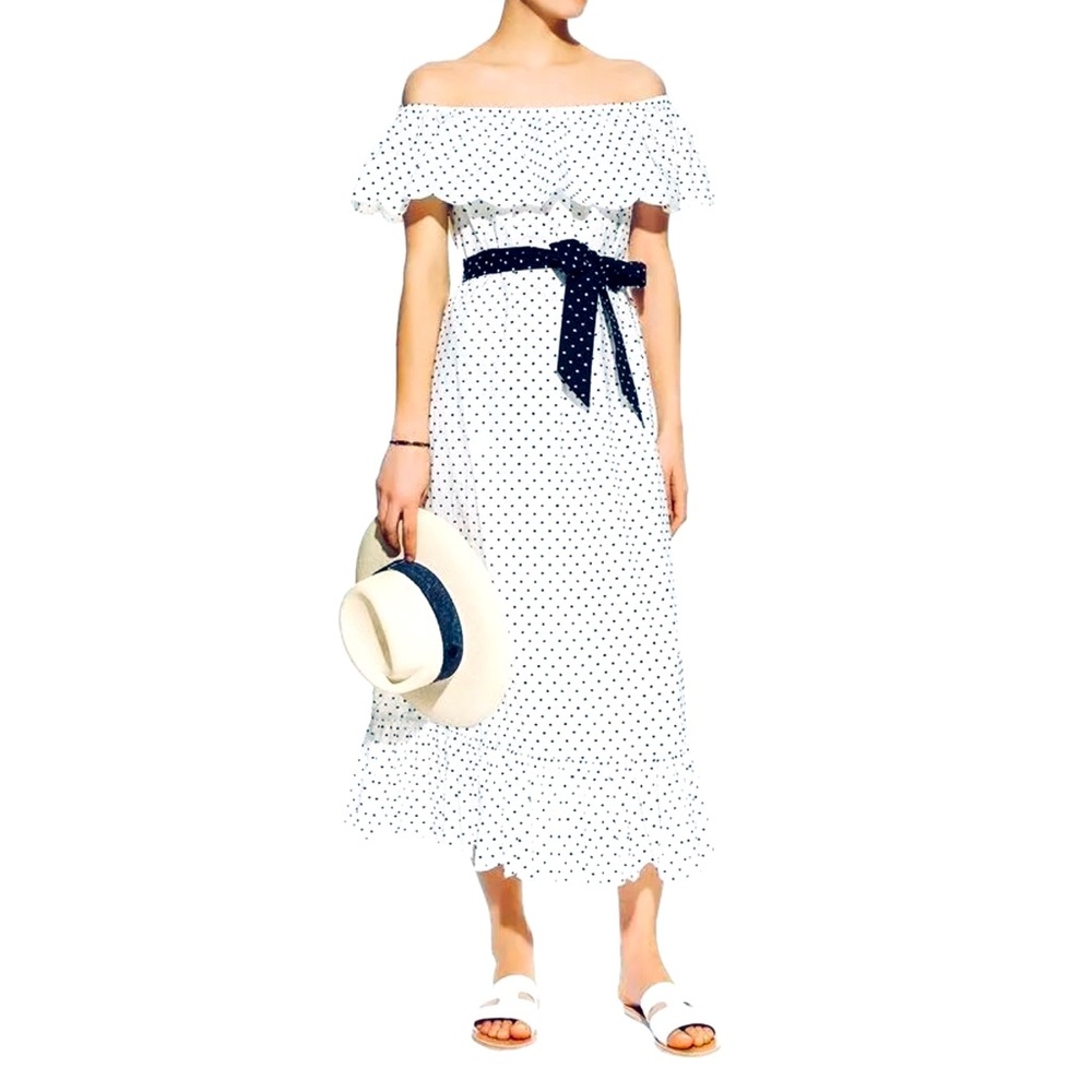 Marysia | Scalloped Polka Dot Resort Maxi Dress